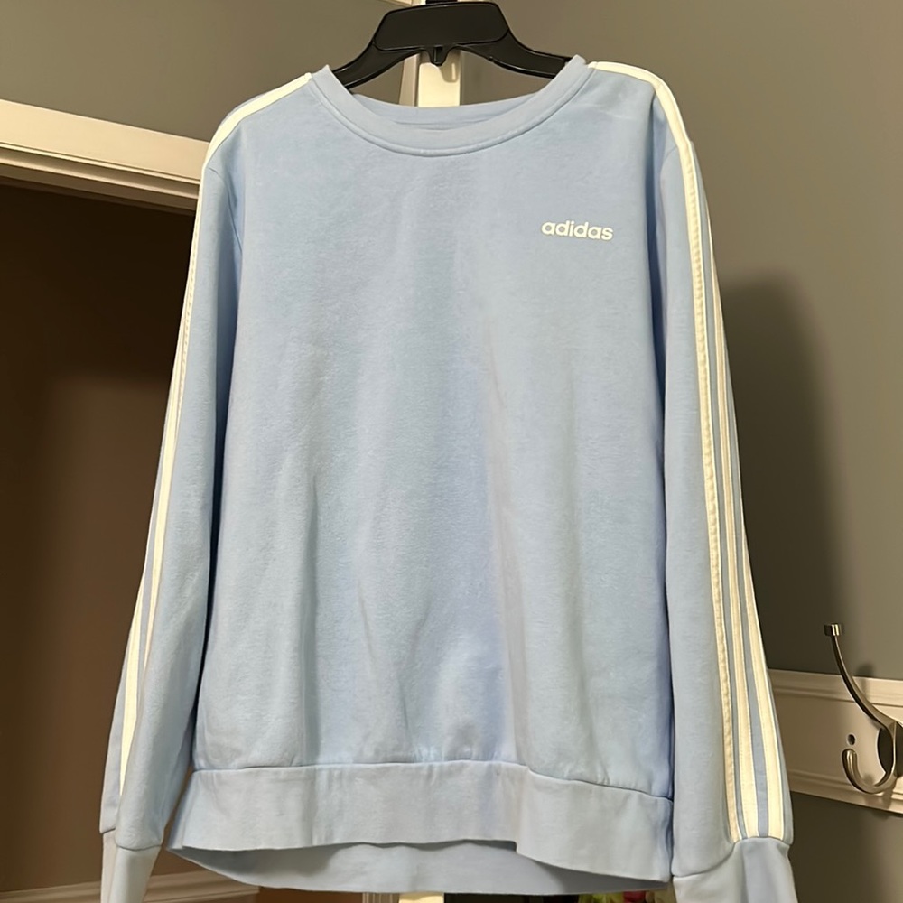 Adidas light blue crewneck, Womens size Large